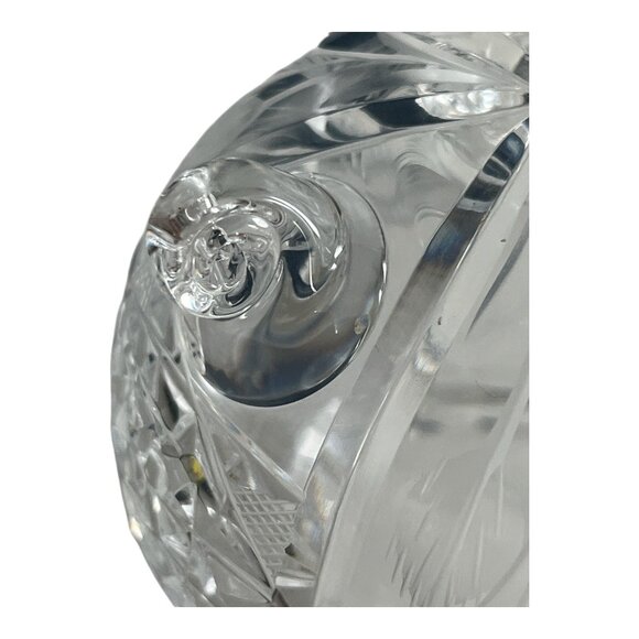 VTG Cut Crystal Condiment Jar with Spoon Notch – Footed Bohemian Style – Molded - Picture 3 of 8